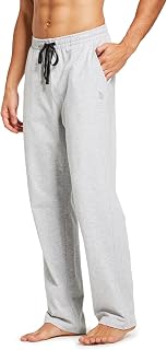 baleaf Men's Cotton Sweatpants Open Bottom Lounge Pants with 2 Side Pockets