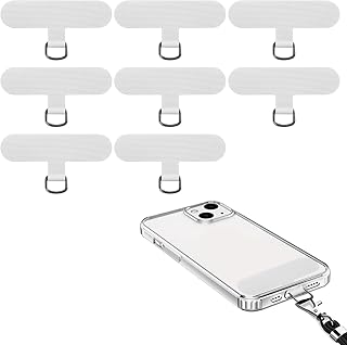 Phone Holding Tab, Cell Lanyard Patch, Phone Strap Replacement Part for All Full Cases (White, 8 Pack)