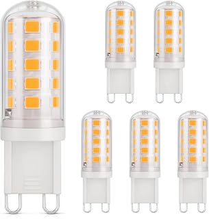 DiCUNO G9 3W LED Bulb, Equiv. 30W, Warm White 2700K, 410lm, Pack of 6 | CRI 85, Non-Dimmable, 230V, Energy Saving, Ceramic Base, Standard G9 Base