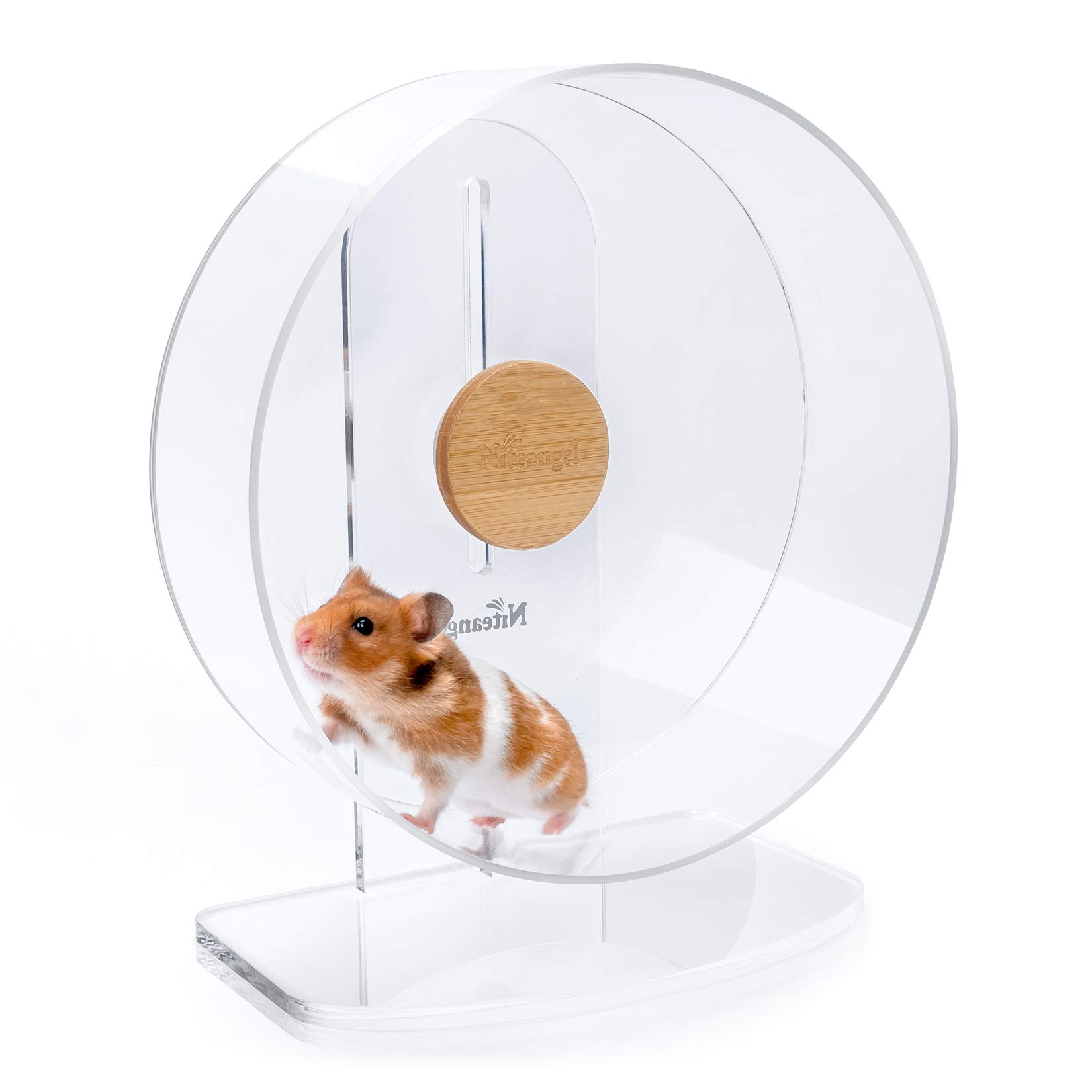 Niteangel Silent Hamster Exercise Wheel - Dual-Bearing Quiet Spinning Acrylic Ha
