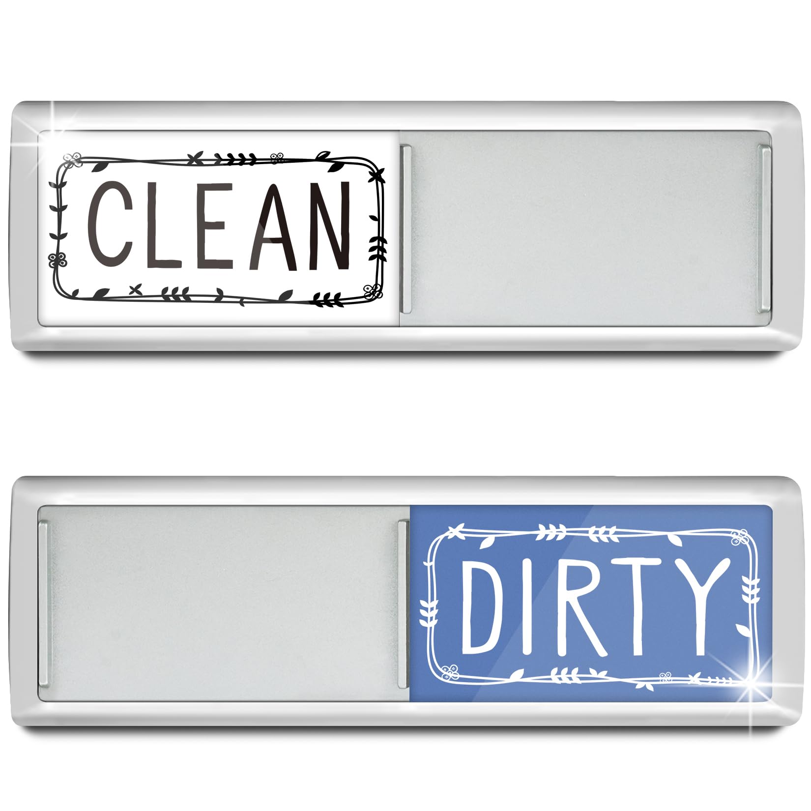 PSLER Dishwasher Magnet Clean Dirty Sign - White & Blue Slide Tab Indicator | St