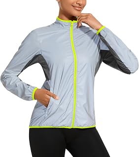 bpbtti Women's Lightweight Full Zip Windbreakers Reflective Jackets workout Tops For Spring/Autumn