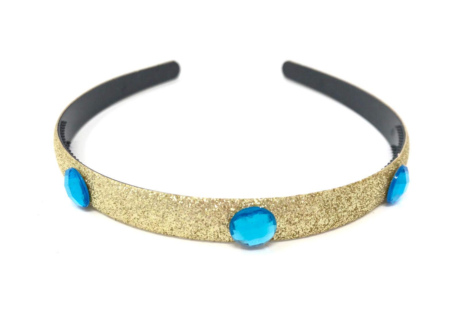 Gold Princess Headband with Turquoise Jewels for Girls – Dress Up, Parties & Wor