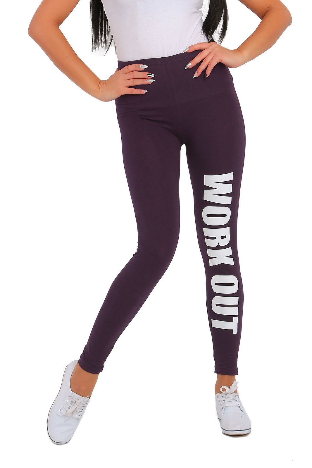 Futuro Fashion - Printed Leggings Workout Full Length Cotton Gym Fitness Pants