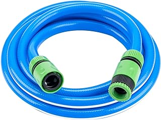 Water Hose Food Grade, 5 Meters, with Hose Connector Set, for Drinking Water, Caravan, Campervans and Motorhome, 12mm ID (1/2 Inches) x 16mm OD