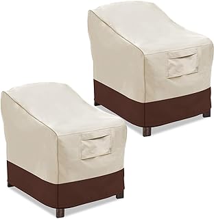 Vailge Patio Chair Covers & Outdoor Furniture Covers Heavy-Duty Waterproof | 600D Oxford Outdoor Chair Covers with Air Vents for all-weather fit, Lounge Deep Seat Chair Covers 2-Pack 37"Wx40"Dx30"H