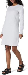 Amazon Essentials Women's Crew Neck Long Sleeve Above Knee Fleece Dress