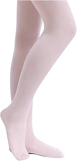 Stelle Girls' Footed Ballet Tights for Dance Class Toddler Kids 2T-15Y | High Waist, Stretch, Opaque Coverage, Soft Stocking, Teen & Youth Pantyhose, Ballerina, Studio, Stage, Performance, Recital