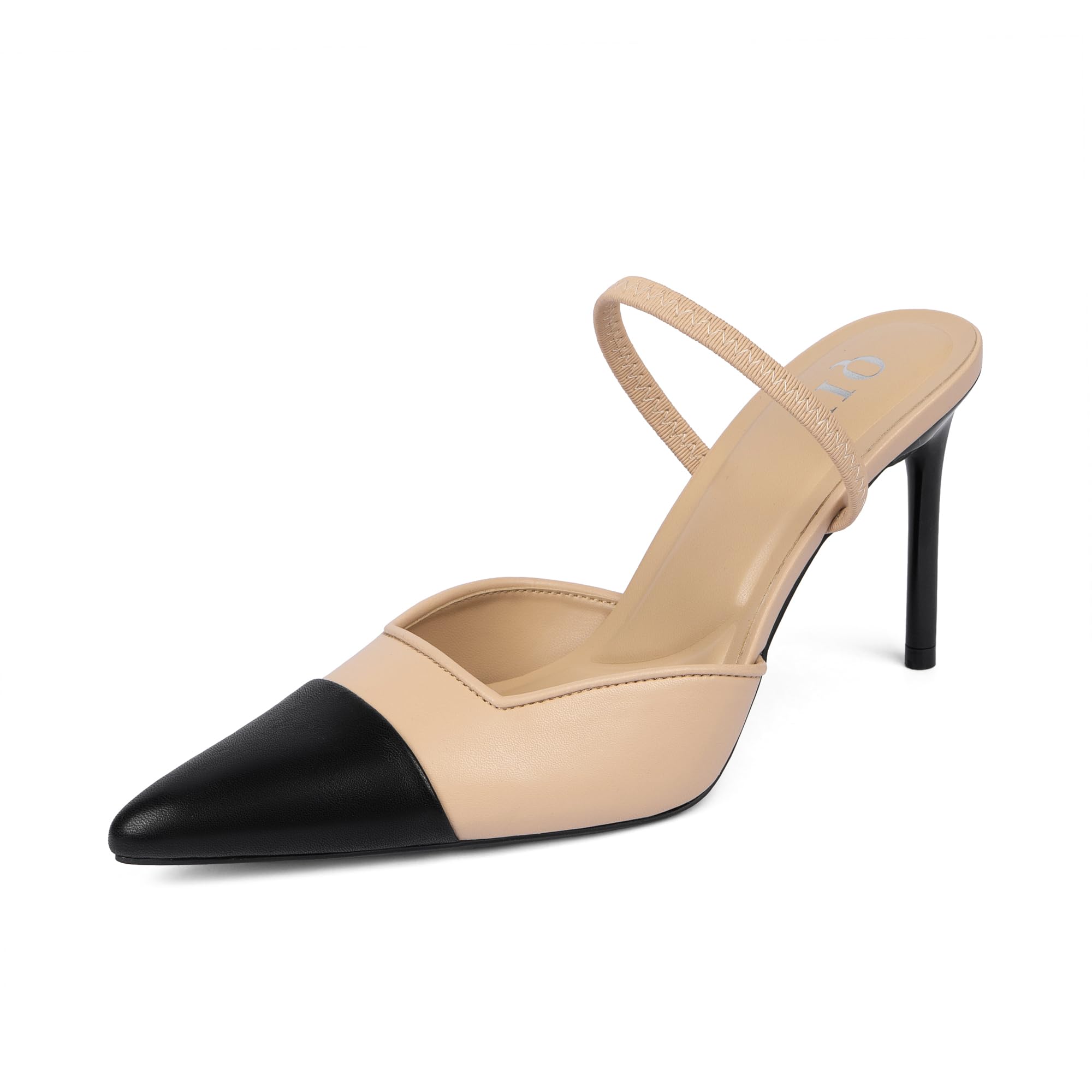 QIY Women's Pointed Toe Slingback Stiletto Pumps