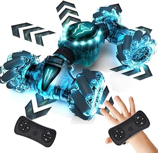Tecnock 2026 Remote Control Car with Hand Control,2.4Ghz Gesture Sensing 4WD 360°Rotation RC Drift Car,2 Rechargeable Battery with Lighting Suitable for Many Terrains Gift for 4-9+Boys Girls