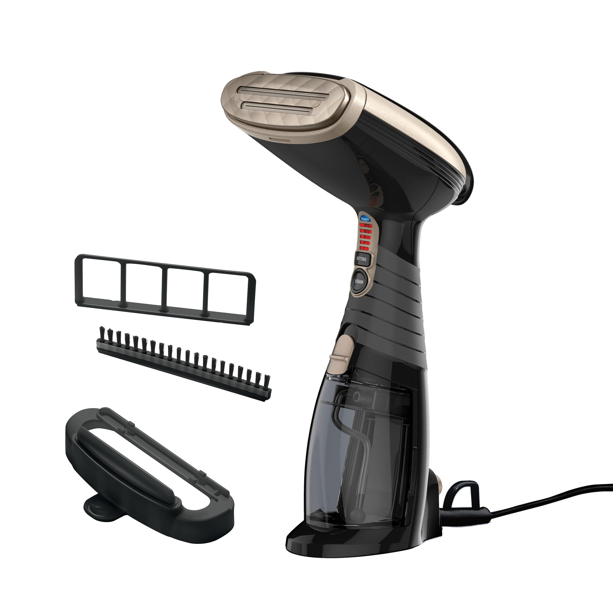 Conair Steamer for Clothes & Upholstery, Handheld, 3 Attachments, Black | Powerf
