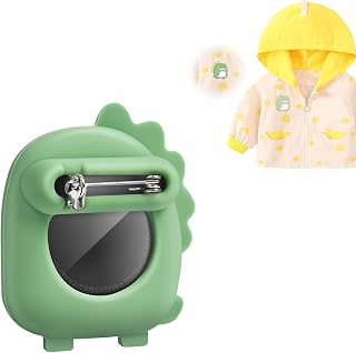 AXFEE Hidden Air Tag Case for Kids, Dinosaur | Anti-Removal Air-tags Sicoilne case, Compatible with A-pple air-tag for Kids Adult Pets Backpack Inside Clothes