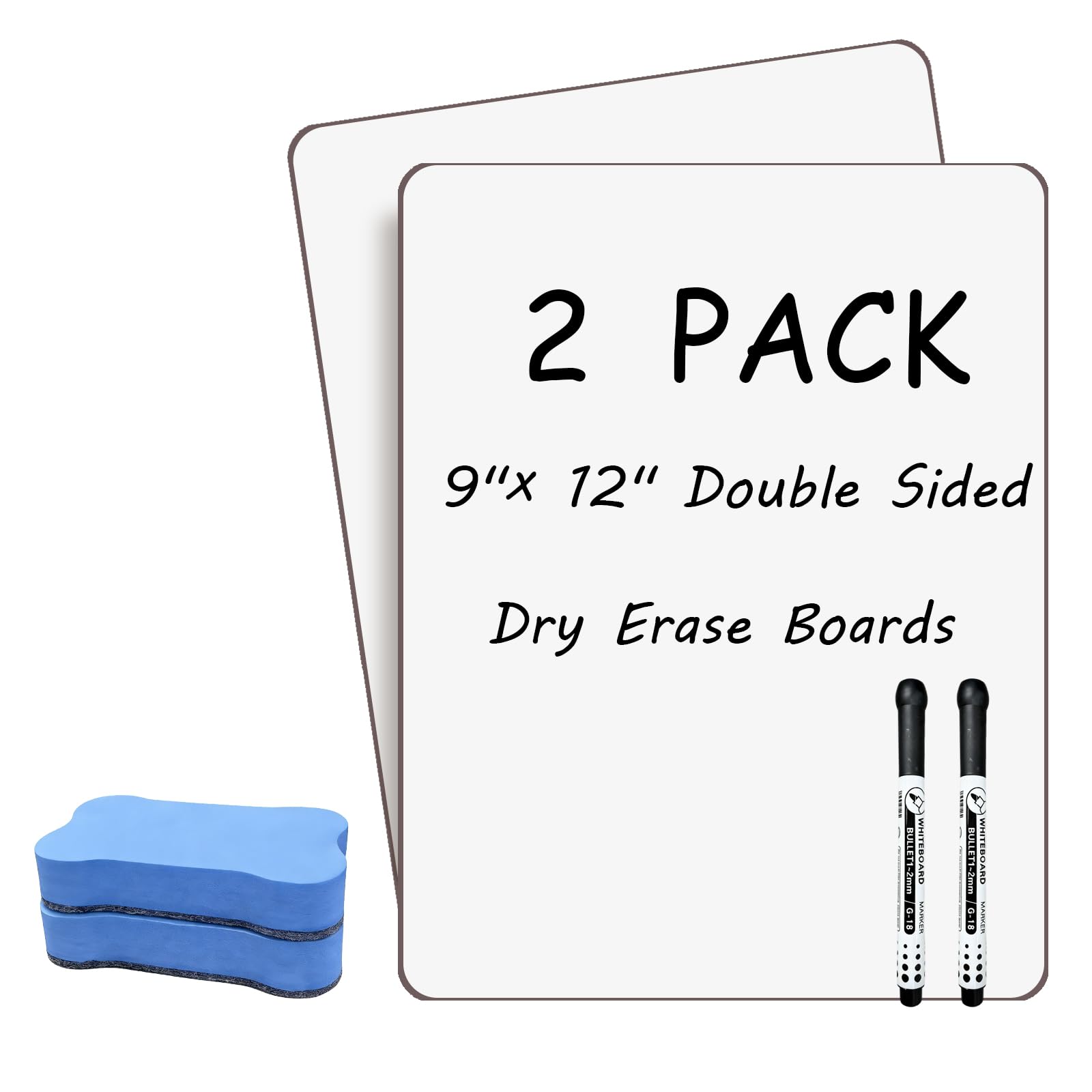 Double Sided Portable White Board 9''x12'' Small Dry Erase Board, Mini Whiteboar