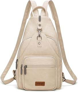 Montana West Wrangler Convertible Backpack for Women, Casual Shoulder Bag with Adjustable Shoulder Strap, beige, 10.5"L x 3.4"W x 13.5"H, Casual