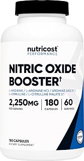Nutricost Nitric Oxide Booster 2250mg, 180 Capsules, Gluten Free | 750mg Per Casule, 60 Servings, GMO-Free