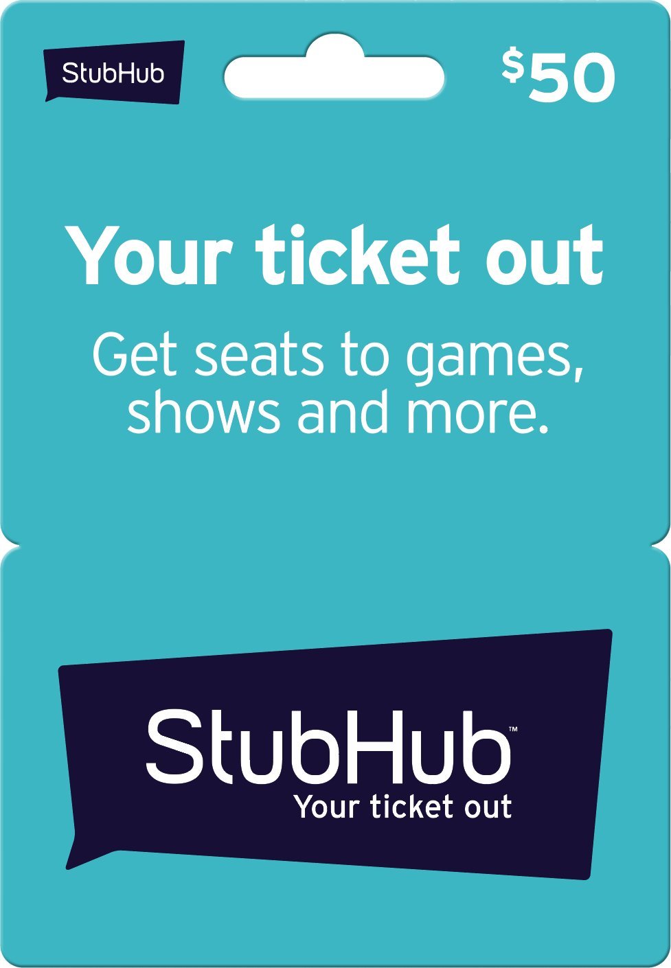 StubHub Physical Gift Card - $50
