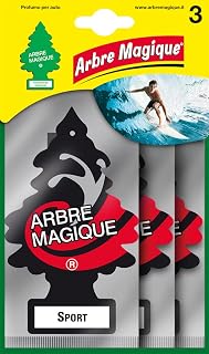 Arbre Magique, Car Perfumer, Sport Fragrance, Intense and Structured Fragrance, Lasts up to 7 Weeks, Made in Italy, Multipack of 3 Pieces