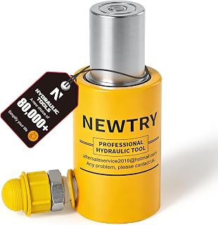 NEWTRY 10T Short Hydraulic Ram Jack, 2" Stroke Porta Power Ram Auto Retract | For Quick Cycle, Lifting For Shipbuilding, Bridge & Construction, Compact, Steel & Portable