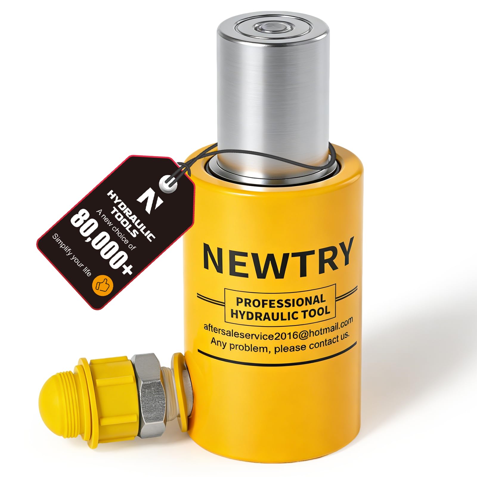 NEWTRY 10T Short Hydraulic Ram Jack, 2" Stroke Porta Power Ram Auto Retract | Fo