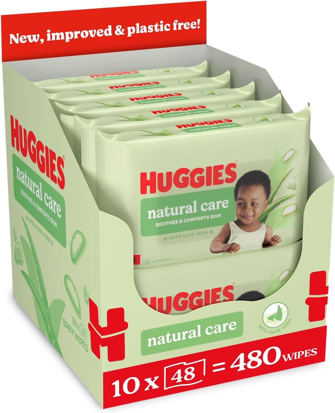 Huggies Natural Care Baby Wipes - Pack of 10 (480 Wipes) – Plastic Free Wet Wipe