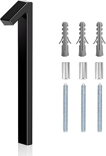 5" Floating Stainless Steel Address House Number (1) | Modern Metal Anti-Rust House Numbers with Nail Kits for Door Garden Mailbox Decor Visibility Signage