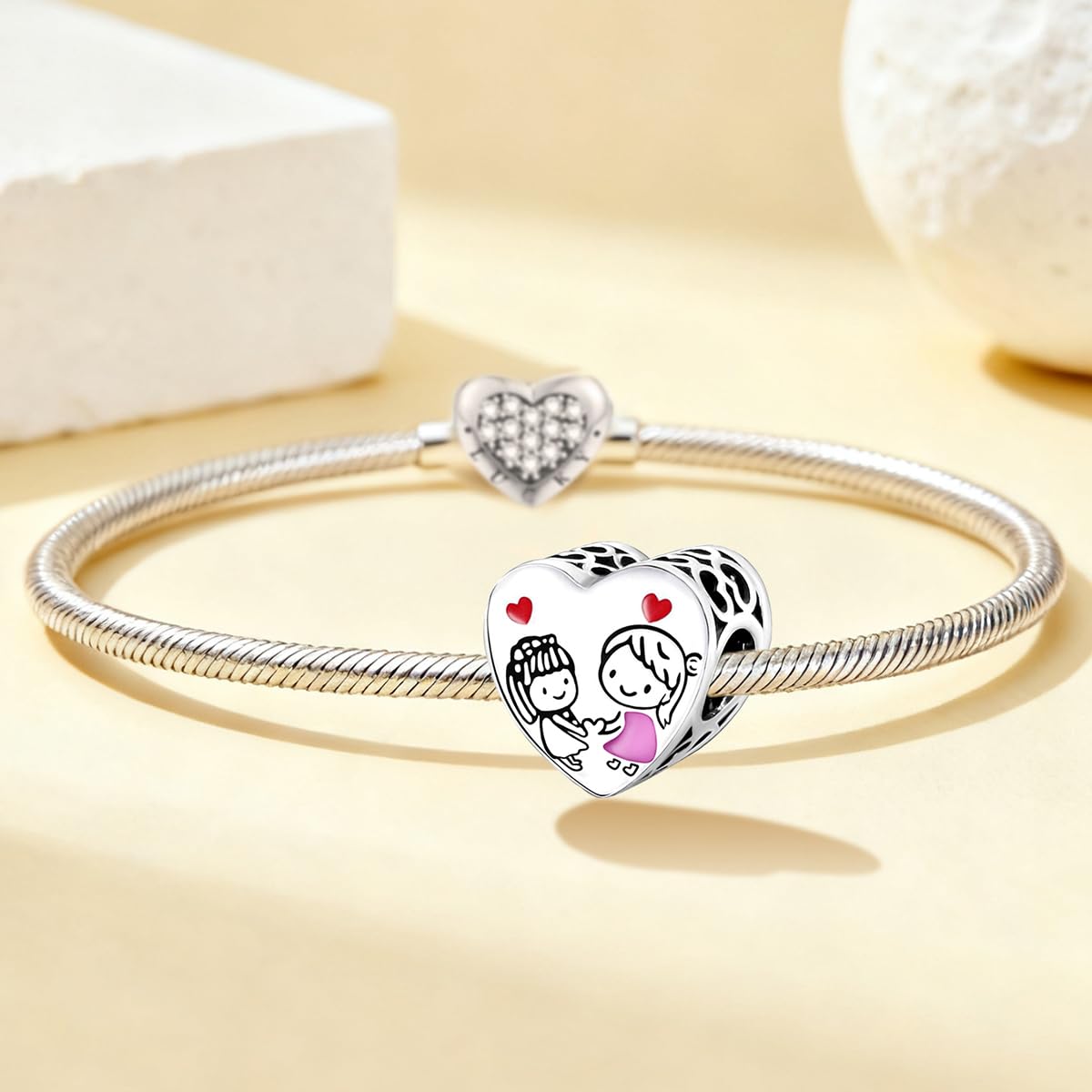 1pcs 925 Silver FashionableMother's Love Series Pendant Suitable for DIY Women J