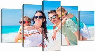 LZIMU Custom Canvas Prints 5 Panel Personalized Wall Art Custom Your Photo On Canvas for Home Decor(Frame, 8x14inx2-8x18inx2-8x22inx1)