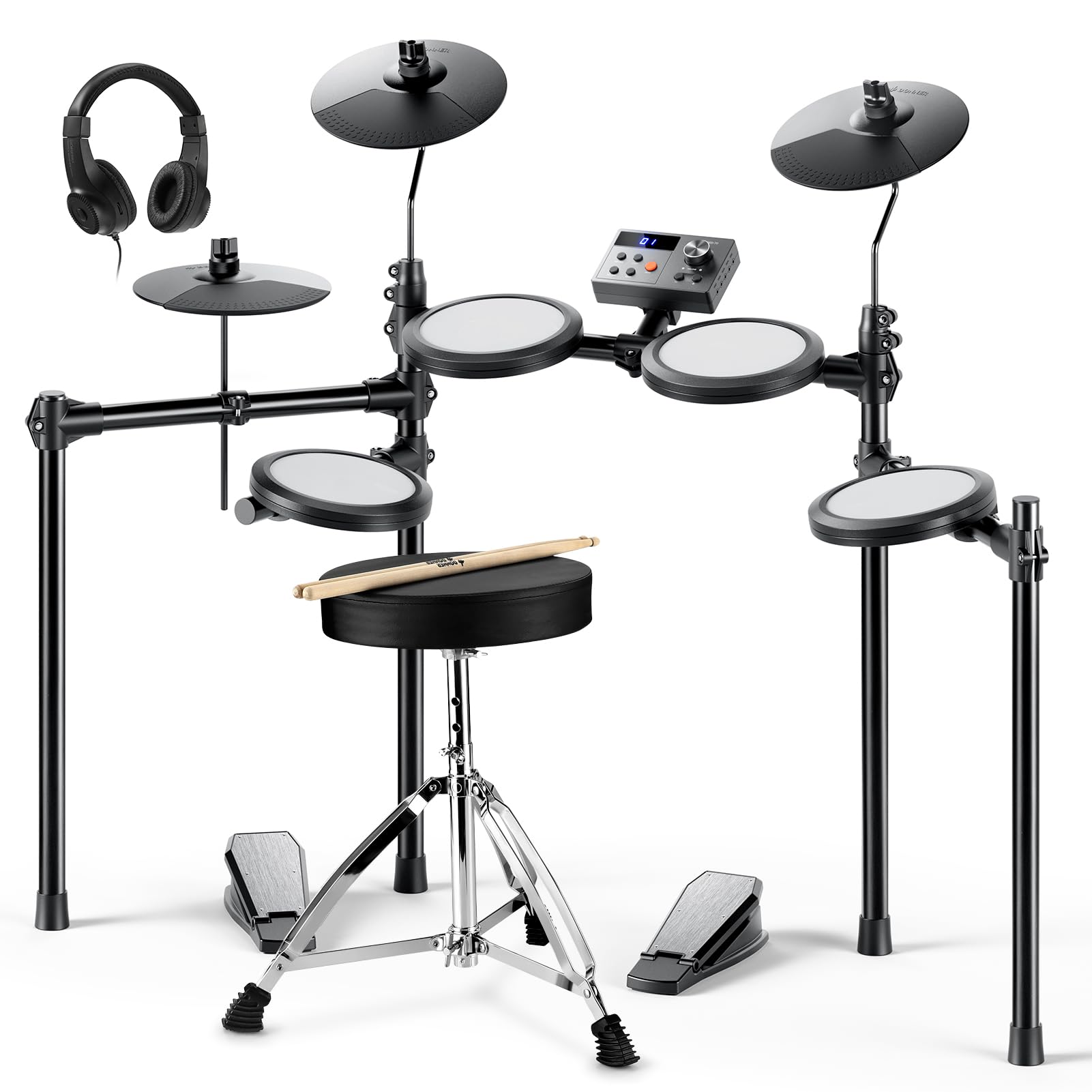Donner Electric Drum Set, DED-70 Electronic Drum Kit for Beginner with 150 Sound