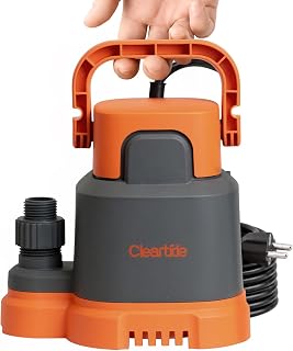 Submersible Utility Water Pump, 2400 GPH Portable Sump Pump with Copper Motor, Plug and Work for Pond, Garden Watering, Pool Transfer, Hot Tub Emptying