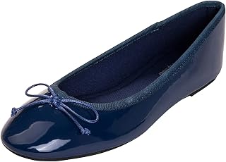 Feversole Women's Macaroon Colorful Memory Foam Cushion Ballet Flat Pumps Patent
