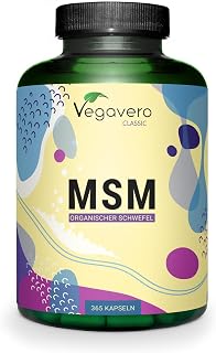 Vegavero MSM Capsules 2000 mg | Distilled Organic Sulphur | NO Additives & Non-GMO | Lab-Tested Methylsulfonylmethane Supplements | 365 Pills | Vegan
