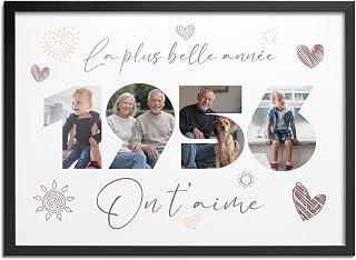 Pictalia - Personalised 70th Birthday Frame, Grandpa Gift, Grandpa 1956 Grandfather, Grandmother, Photo Frame, Mom, Dad, Woman, Man, Family, Friends, Anniversary Gift, Wedding, Meeting