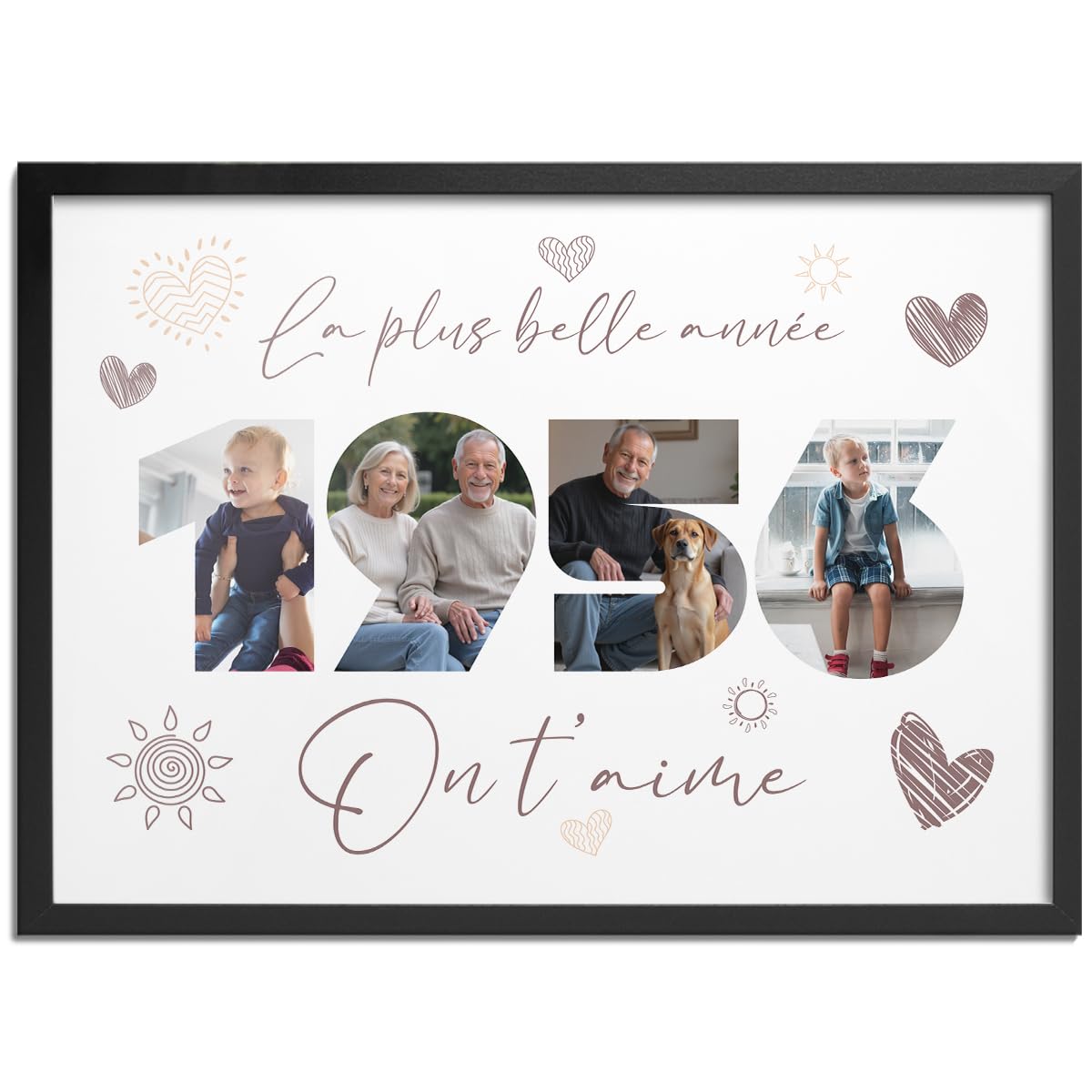 Pictalia - Personalised 70th Birthday Frame, Grandpa Gift, Grandpa 1956 Grandfat