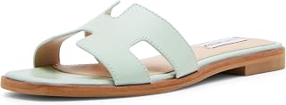 Steve Madden Womens Hadyn Flat Sandals - Comfortable Slip On Woven Slides for Casual Everyday Wear
