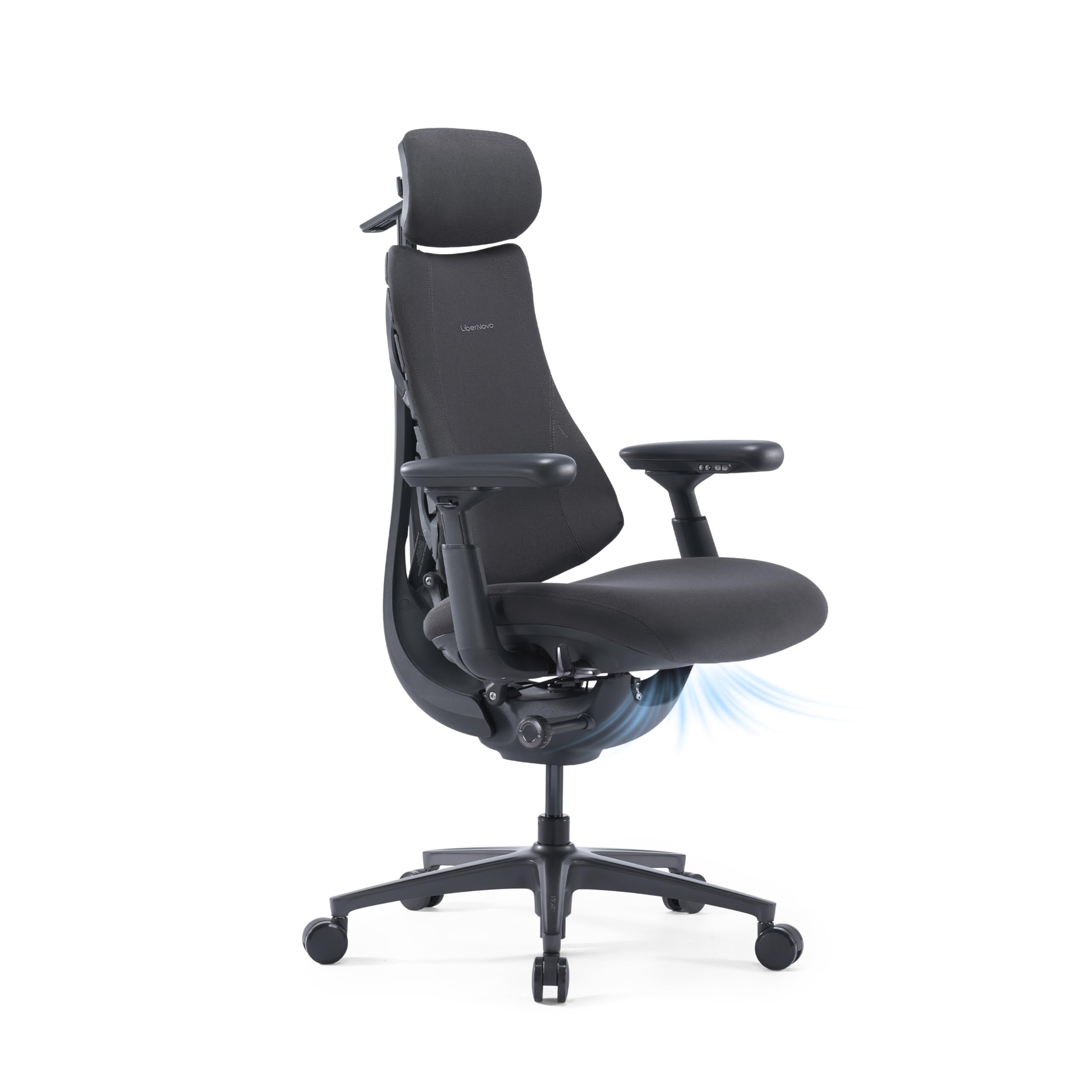 LiberNovo Omni PRO Dynamic Ergonomic Office Chair, Built-in Fan, 48cm