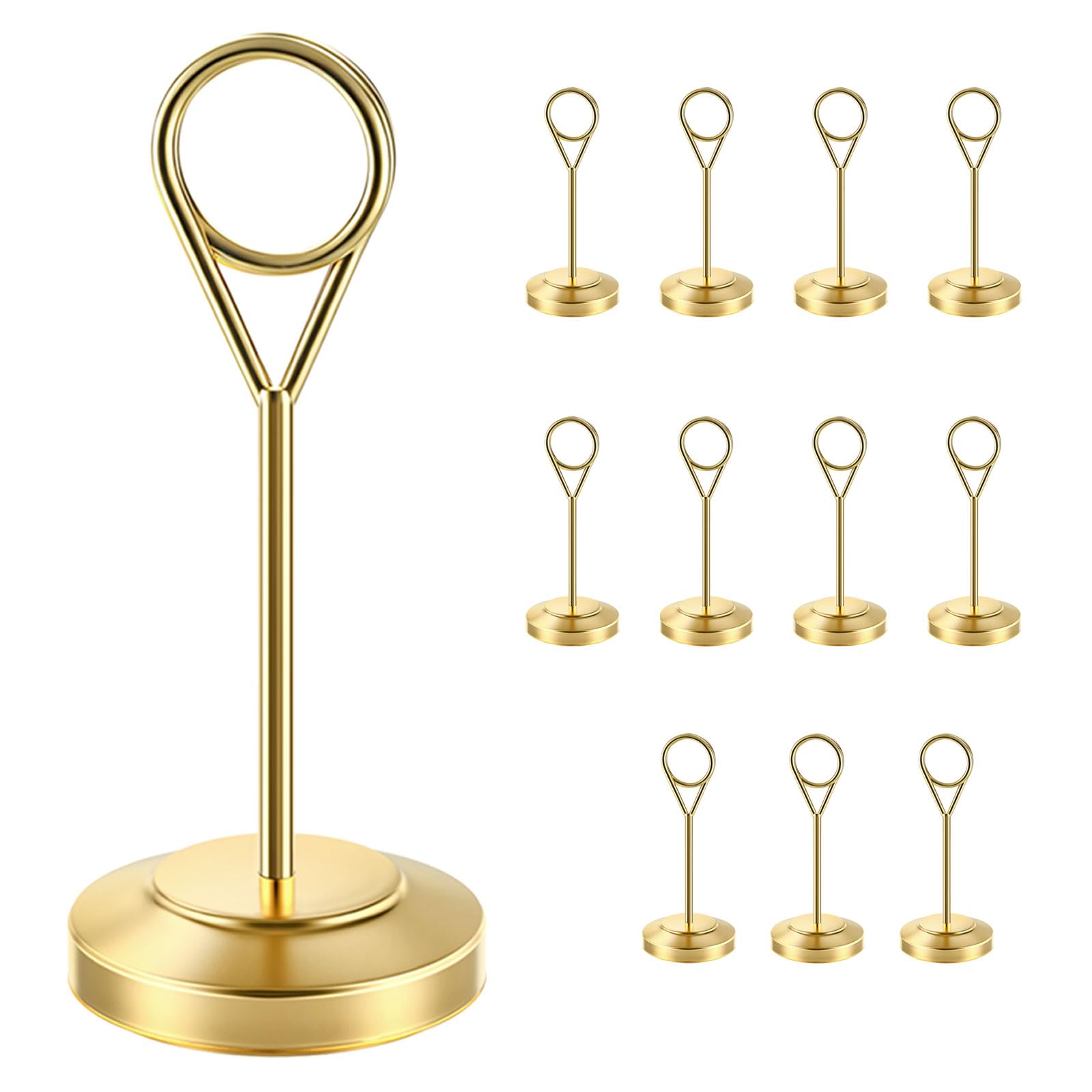 Radezon 12 Pcs Gold Table Number Holders, 4 Inch Tall Place Card Holders for Tab