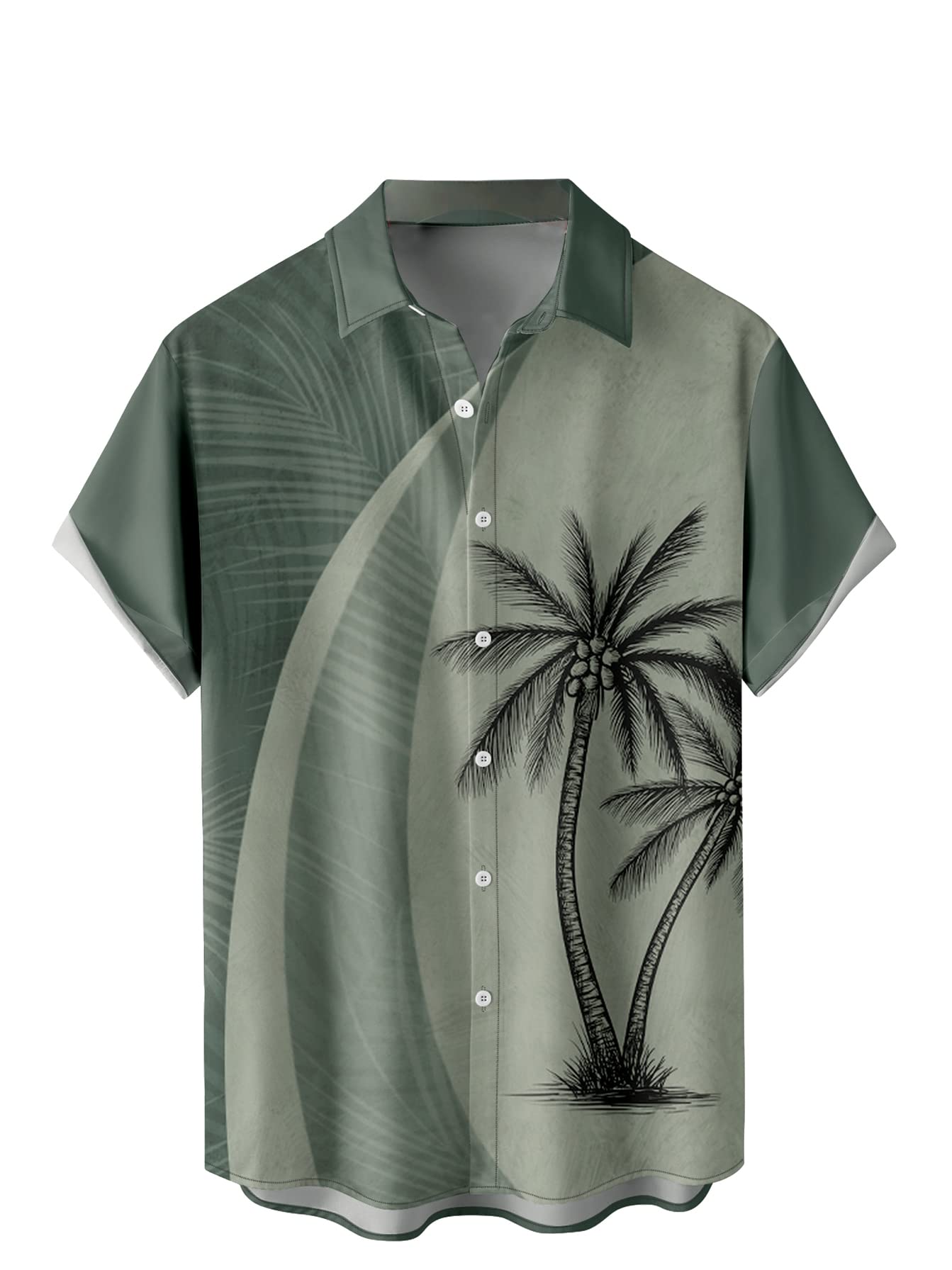 Hawaiian Shirts for Men, Print Casual Short Sleeve Button Down Resort Shirts Bea