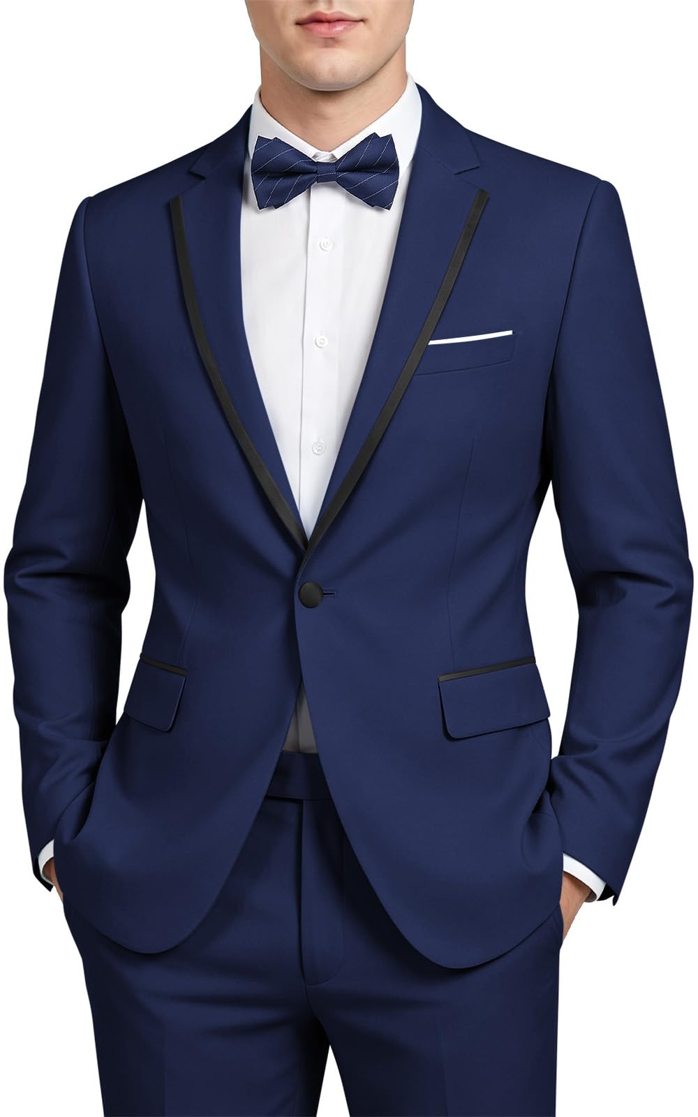 MAGE MALE Men's 2 Piece Suit One Button Slim Fit Formal Wedding Prom Tuxedo Suit