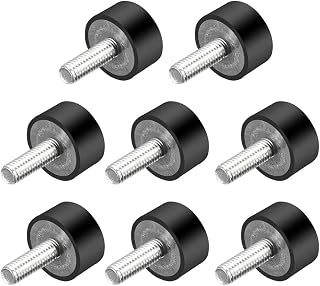 uxcell M6 Thread Rubber Mounts,Vibration Isolators,Cylindrical Shock Absorber with Studs 20mm x 10mm 8pcs
