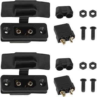 The Lord of the Tools 2 Pairs XT90E XT90E-M High Current Mounting Plugs with Rubber Cap XT90 2 Pin Reverse Polarity Proof Compatible with RC Aircraft Drone