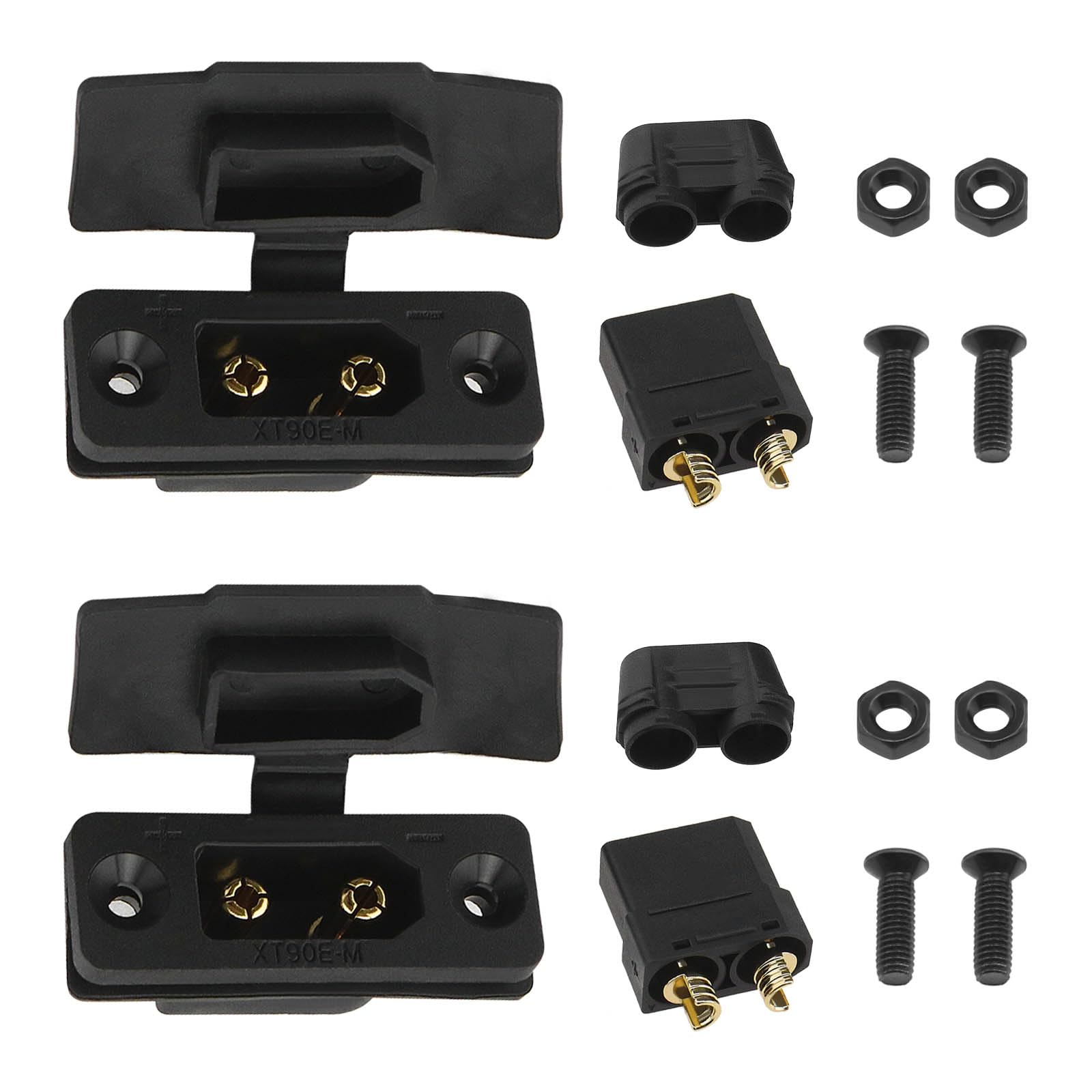 The Lord of the Tools 2 Pairs XT90E XT90E-M High Current Mounting Plugs with Rub
