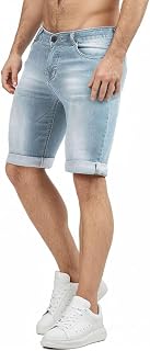 GINGTTO Men's Short Slim Jean Stretch Summer Shorts, 9 Inches