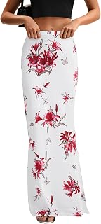 KIFOVEN Women's High Waist Elastic Maxi Skirt