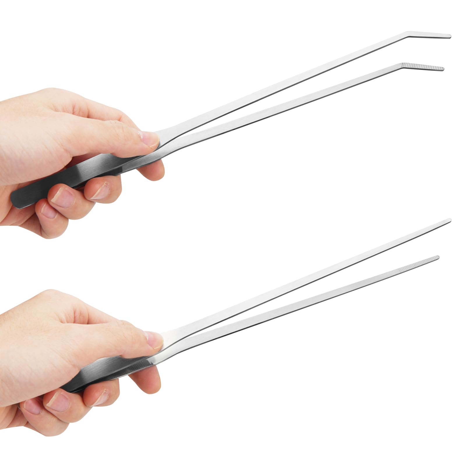 Fri4Free 2PCS 10.6" Stainless Steel Aquarium & Reptile Feeding Tweezers | Straig