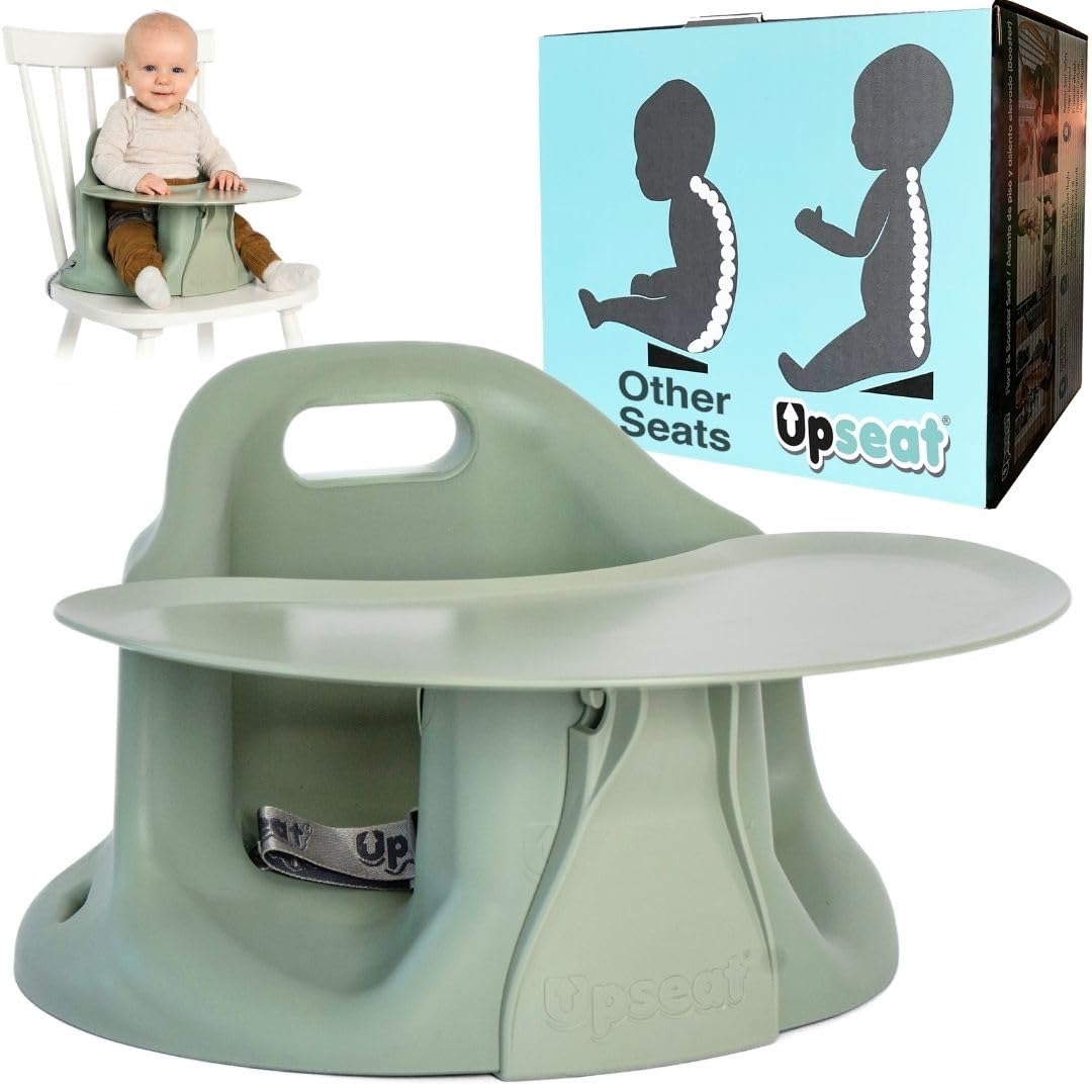 Upseat Baby Floor Seat Booster Chair for Sitting Up with Removable Tray for Meal