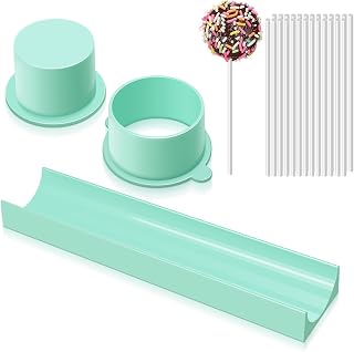 Daofvor Round Cake Pop Mold Set with 9in Tray and Sticks- Blue | ABS Cake Pop Maker with Cutter and Pusher, perfect for making uniform cake pops for parties, weddings, and homemade desserts.
