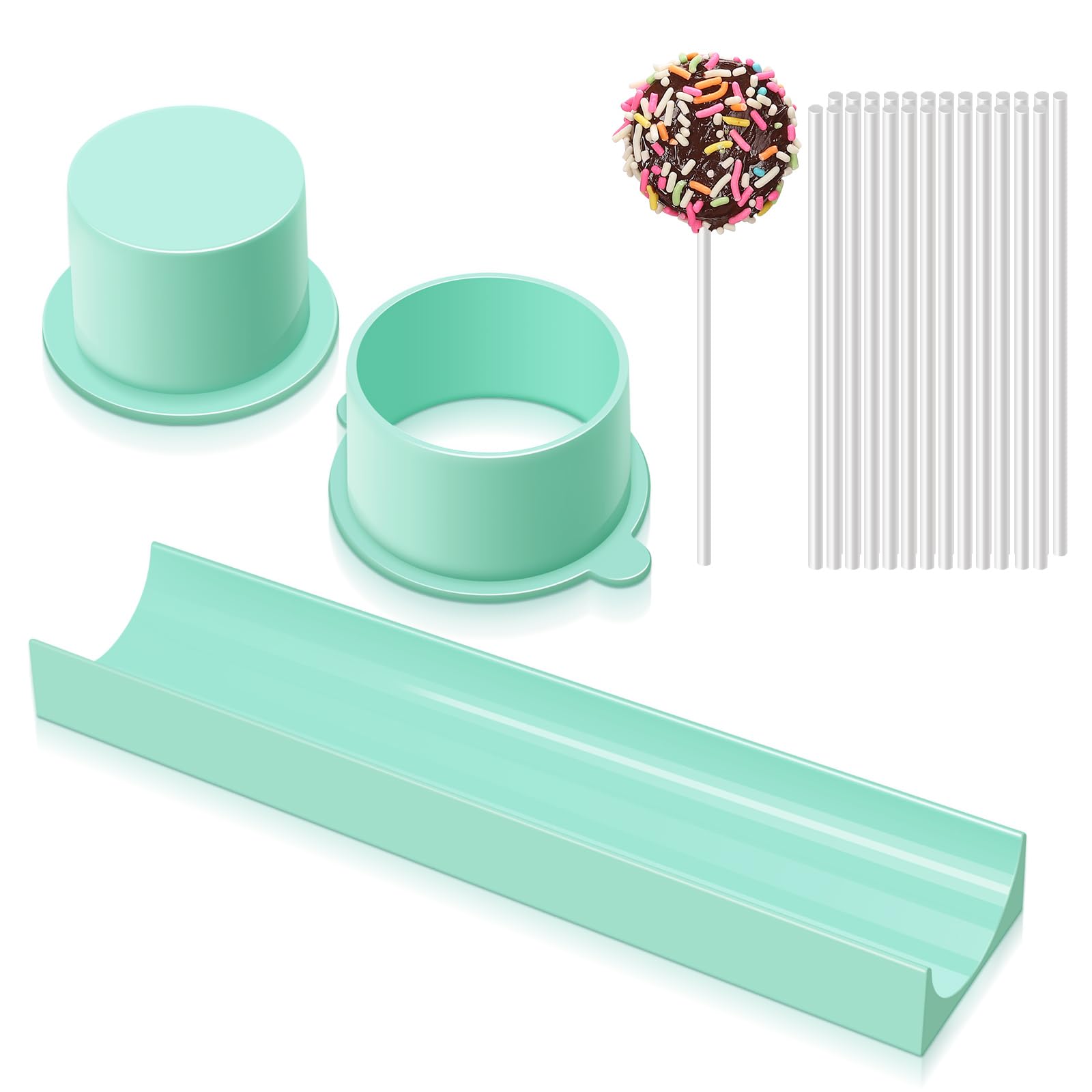 Daofvor Round Cake Pop Mold Set with 9in Tray and Sticks- Blue | ABS Cake Pop Ma