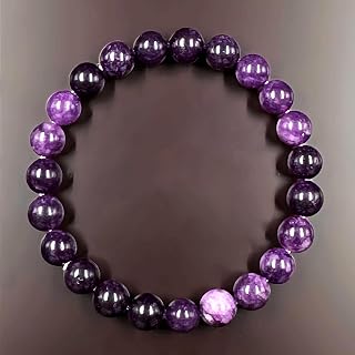 Amethyst Bracelet for Men Women Elegant Handmade Natural Gemstone Round Beads Stretch Healing Bracelets 8mm Gifts