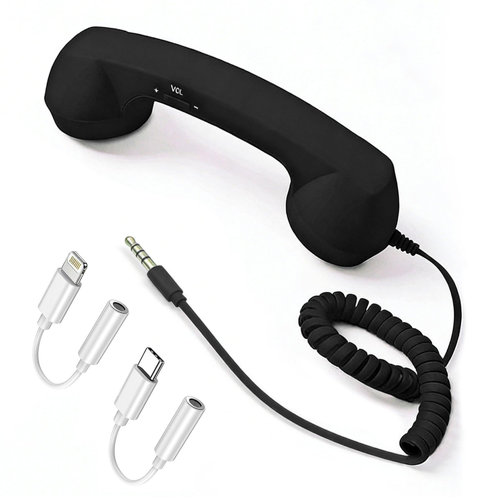 Retro Phone Handset for Cell Phone– Call&Meeting – Wired Receiver(Black) | Wired