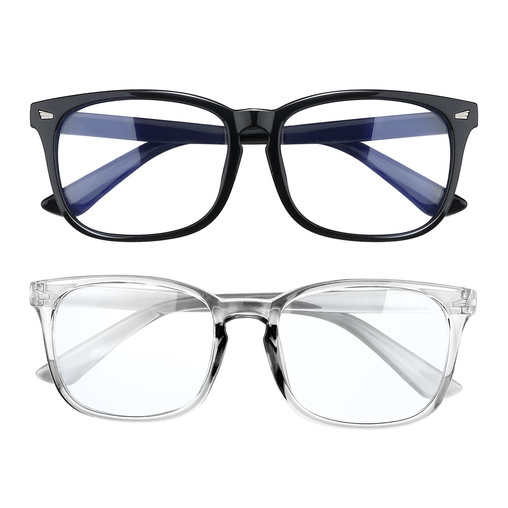 Blue Light Glasses for Women Men,2 Pack,Bluelight Eyeglasses,Fashion Square Fram